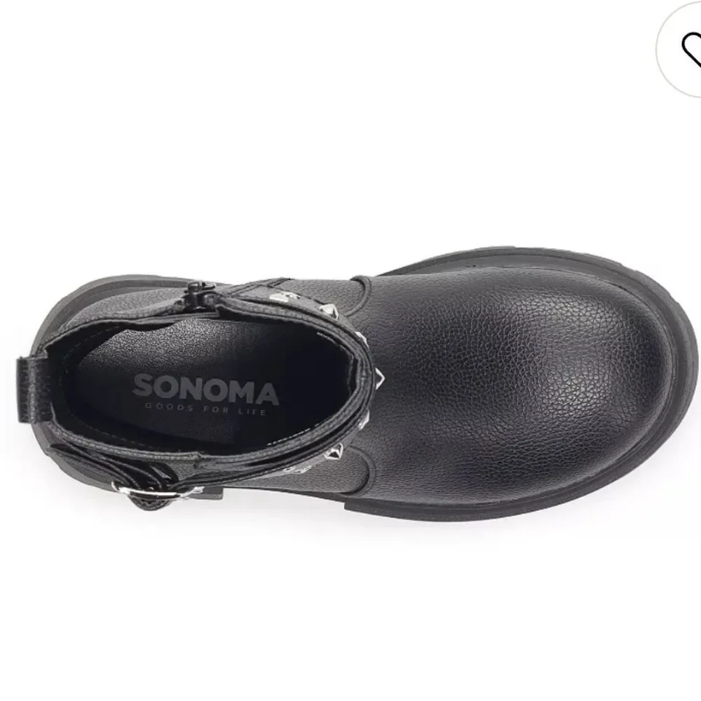 Sonoma Black Kids Boots with Buckle Accents
